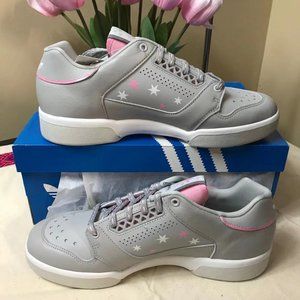 Adidas Womens SLAMCOURT EF2088 Gray Lace Up Low Top Sneakers Shoes